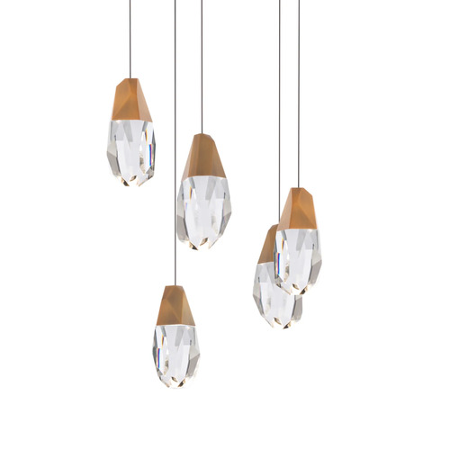 Martini 5-Light LED Chandelier in Aged Brass by Schonbek Beyond