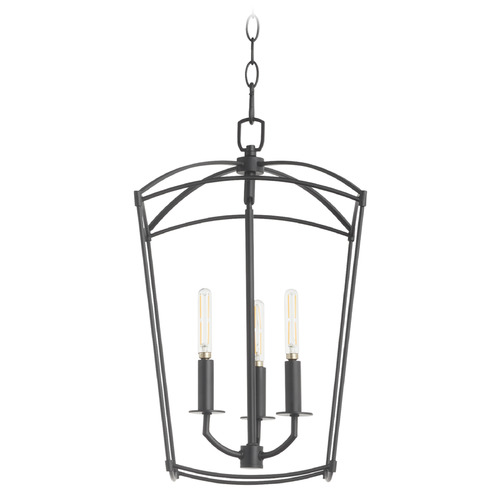 Quorum Lighting Mantle Matte Black Pendant by Quorum Lighting 6812-3-59