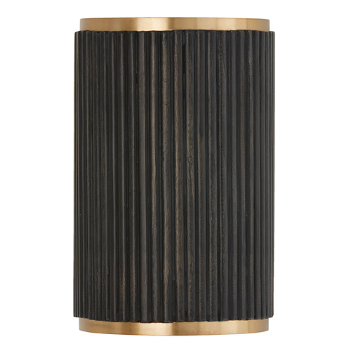 Capital Lighting Donovan Black Stain and Matte Brass Vertical Bathroom Light