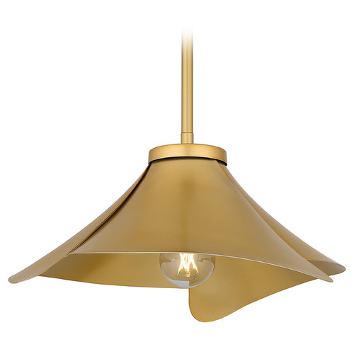 Quoizel Lighting Wisp Light Gold Pendant Light with Bell Shade