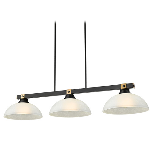 Z-Lite Z-Lite Bronte Matte Black & Rubbed Brass Billiard Light with Bowl / Dome Shade 1955-3MB-RB-DWL14