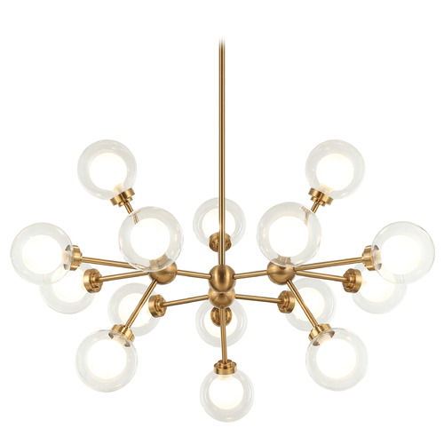 Matteo Lighting Solaris Aged Gold Brass LED Chandelier