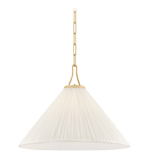 Mitzi By Hudson Valley Merida Aged Brass Pendant Light with Conical Shade