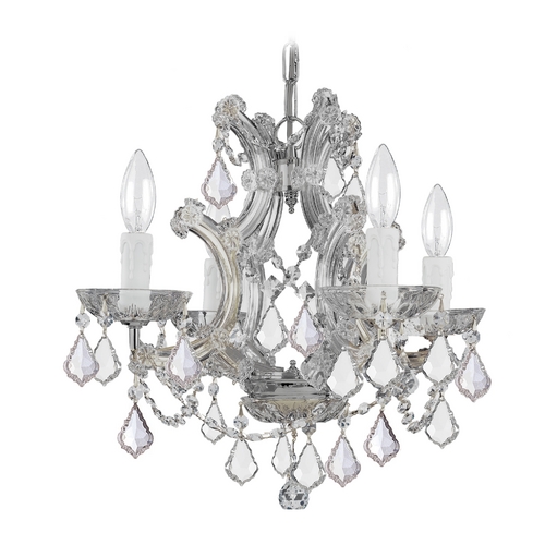 Crystorama Lighting Maria Theresa Crystal Mini-Chandelier in Polished Chrome by Crystorama Lighting 4474-CH-CL-SAQ