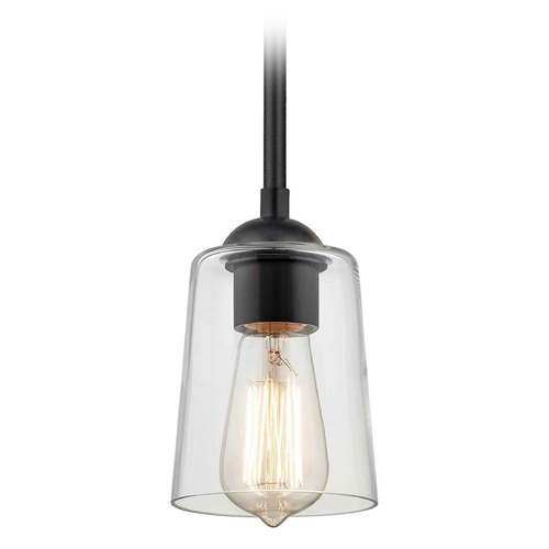 Matte Black Mini-Pendant Light with Cone Shade