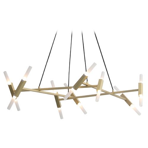 Manhattan Ave. 54-Inch Brushed Brass LED Linear Chandelier by Avenue Lighting