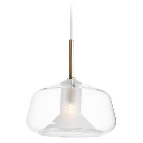 ET2 Lighting Deuce LED Mini Pendant in Satin Brass by ET2 Lighting E10042-18SBR