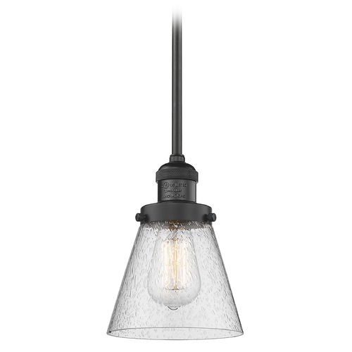 Innovations Lighting Innovations Lighting Small Cone Matte Black Mini-Pendant Light with Conical Shade 201S-BK-G64