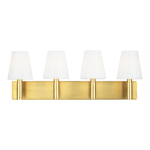 Thomas OBrien 4-Light Beckham Classic Burnished Brass Bath Light by Visual Comfort Studio