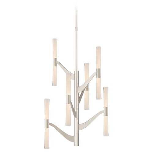 Visual Comfort Signature Collection Aerin Brenta Tall Chandelier in Polished Nickel by Visual Comfort Signature ARN5473PNCG