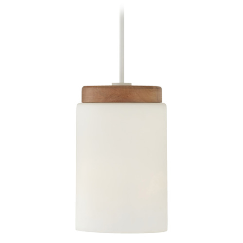 Capital Lighting Liam Light Wood and White Mini-Pendant Light with Cylindrical Shade
