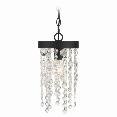Crystorama Lighting Winham Black Forged Mini-Pendant Light