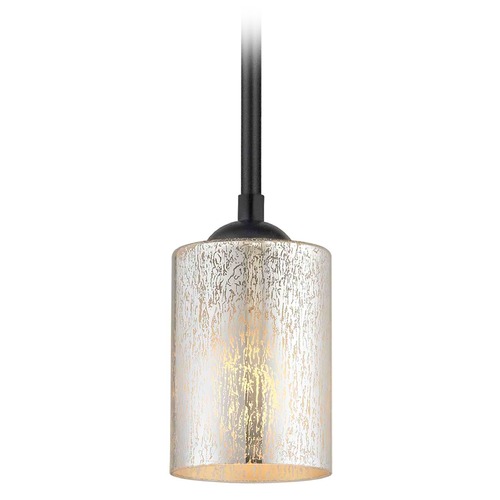 Black Mini-Pendant Light Mercury Cylindrical Glass