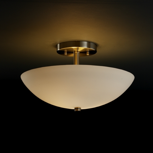 Justice Design Group Fusion Collection Semi-Flush Mount by Justice Design Group FSN-9690-35-OPAL-NCKL