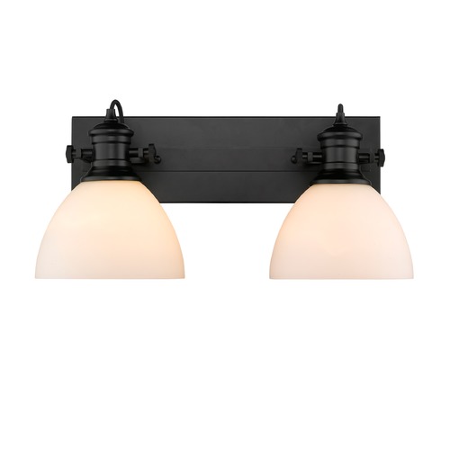 Golden Lighting Hines 2-Light Bath Light in Black by Golden Lighting 3118-BA2BLK-OP