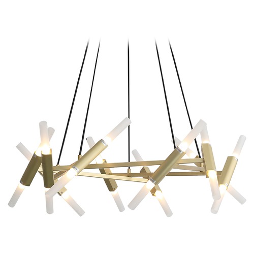Manhattan Ave. 36-Inch Brushed Brass LED Chandelier by Avenue Lighting