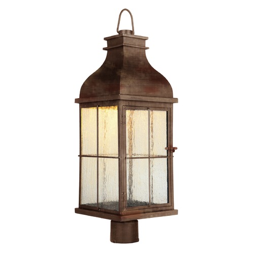 Vincent 26.75-Inch LED Outdoor Post Light in Weathered Copper by Craftmade Lighting