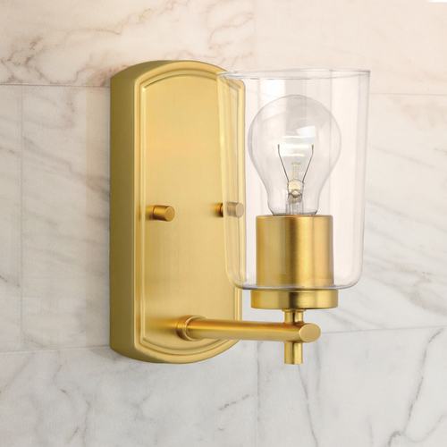 Progress Lighting Adley Satin Brass Sconce by Progress Lighting P300154-012