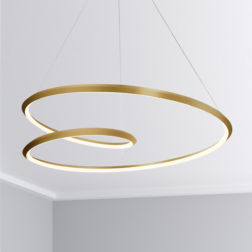 Ampersand Brushed Gold LED Pendant by Kuzco Lighting