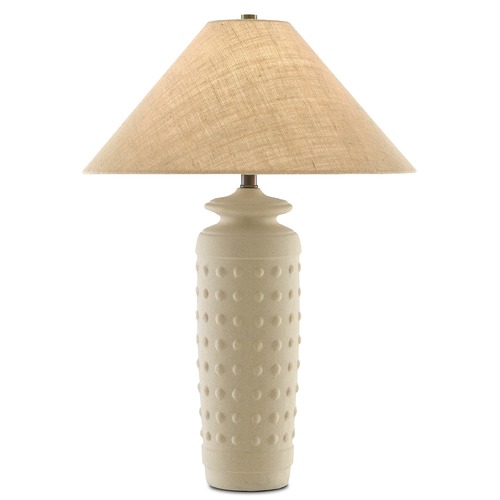 Currey and Company Sonoran Sand / Brass Table Lamp with Coolie Shade