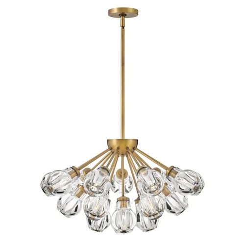 Elise Convertible Chandelier in Heritage Brass by Fredrick Ramond