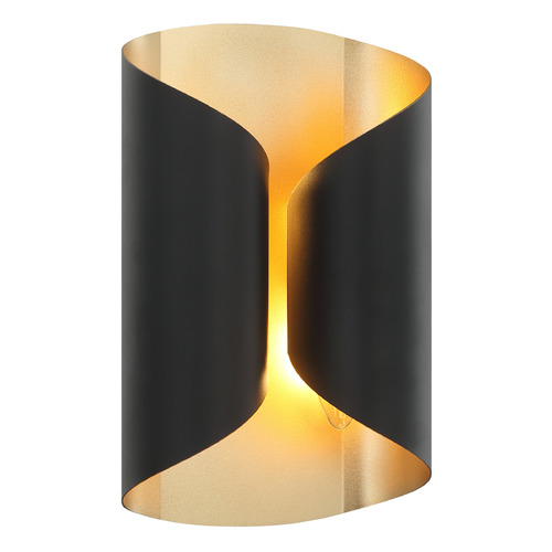 Matteo Lighting Ripcurl Matte Black & Gold Sconce