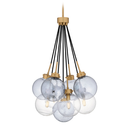 Quoizel Lighting Soiree Brushed Weathered Brass Pendant Light with Globe Shade