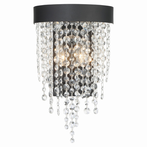 Crystorama Lighting Winham Black Forged Sconce