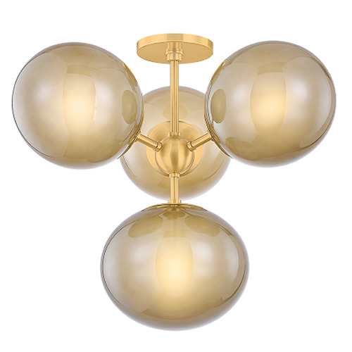 Mitzi by Hudson Valley Mitzi By Hudson Valley Mitzi Zaley Aged Brass Semi-Flushmount Light H1073604-AGB