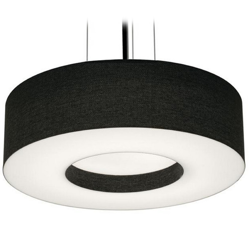 AFX Lighting Afx Lighting Montclair Black Pendant Light with Drum Shade MCP1214MBBK-BK