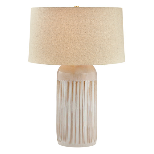 Hudson Valley Somerset 30-inch Ceramic Table Lamp - Aged Brass/Yellow