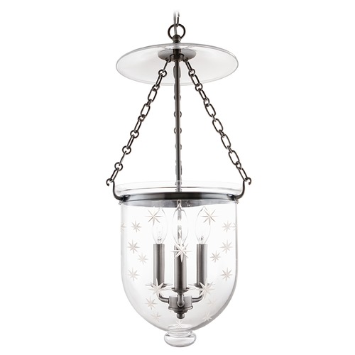 Hudson Valley Lighting Pendant Light with Clear Glass in Historic Nickel Finish 254-HN-C3