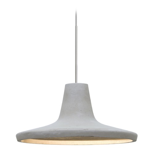 Besa Lighting Modus Satin Nickel LED Mini-Pendant Light with Warehouse Shade