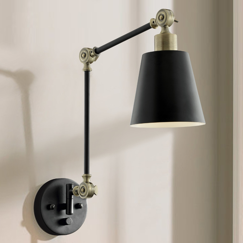 Norco Black Antique Brass Swing Arm Lamp by Lite Source Lighting
