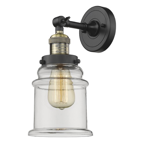 Canton Black Antique Brass Sconce by Innovations Lighting