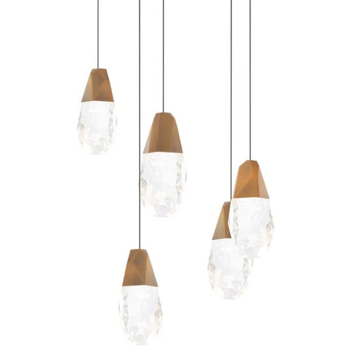Martini 5-Light LED Chandelier in Aged Brass by Schonbek Beyond