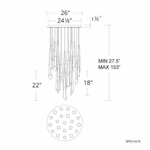 Schonbek Beyond Solitude Antique Nickel LED Multi-Light Pendant