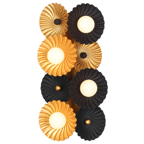 Kalco Lighting Damask Black and Vintage Brass Sconce