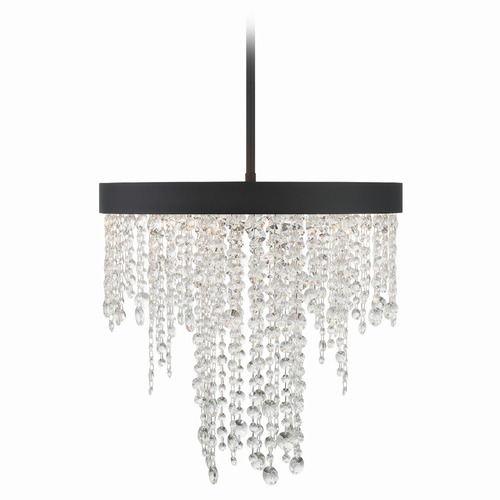 Crystorama Lighting Winham Black Forged Crystal Chandelier