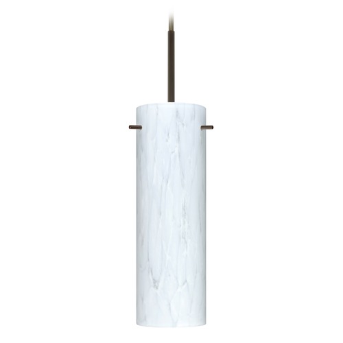 Besa Lighting Copa Bronze Mini-Pendant Light with Cylindrical Shade