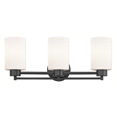 Modern Bathroom Light White Glass Black 3 Lt