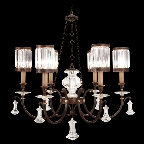 Fine Art Lamps Eaton Place Rustic Iron Crystal Chandelier