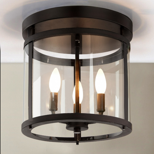 Savoy House Penrose 3-Light Semi-Flush Mount in English Bronze with Clear Glass 6-1043-3-13
