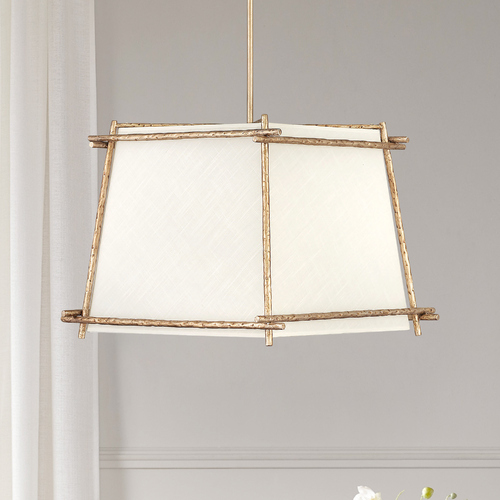 Hinkley Hinkley Tress Champagne Gold Pendant Light with Square Shade 3674CPG