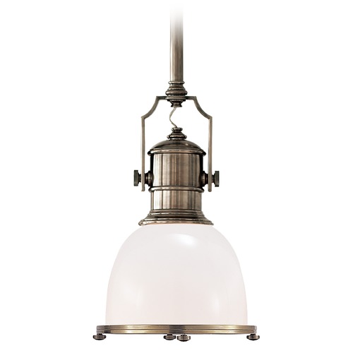 Visual Comfort Signature Collection E.F. Chapman Country Industrial Pendant in Nickel by Visual Comfort Signature CHC5133ANWG