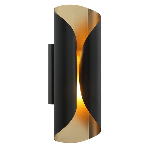 Matteo Lighting Ripcurl Matte Black & Gold Sconce