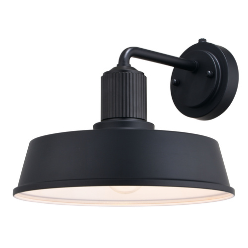Hammond Matte Black & Glossy White Outdoor Wall Light by Vaxcel Lighting