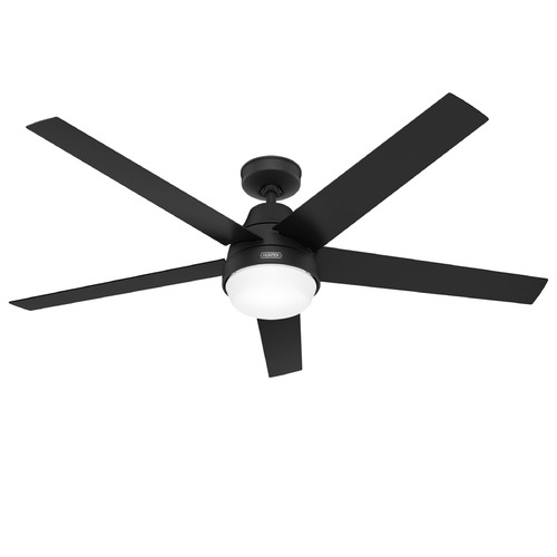 Hunter Fan Company Aerodyne Matte Black LED Ceiling Fan with Light