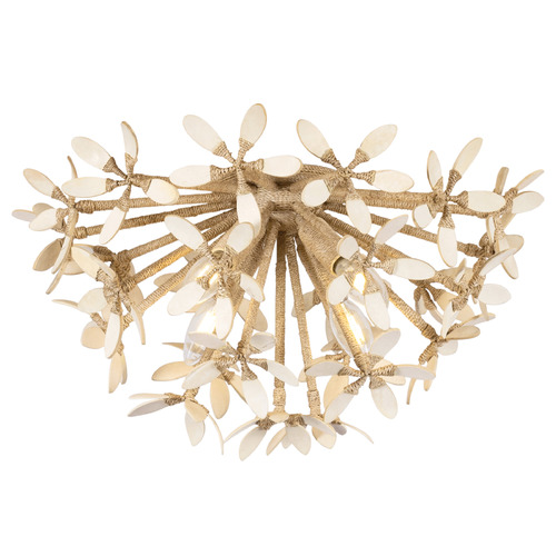 Corbett Lighting Corbett Lighting Corfu Ivory Coco & Bleached Abaca LED Semi-Flushmount Light 511-04-IYC