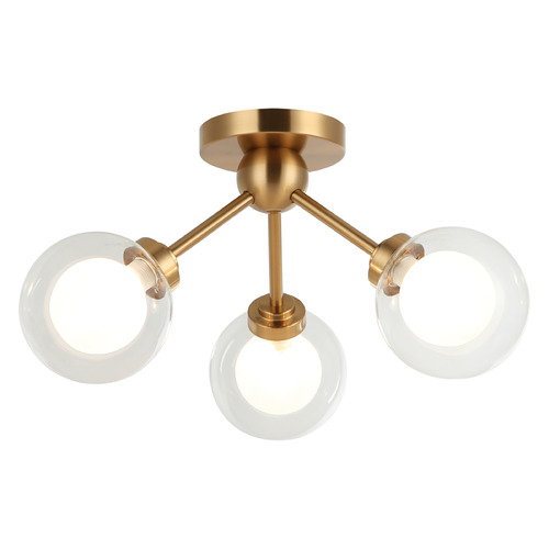 Matteo Lighting Solaris Aged Gold Brass LED Flushmount Light